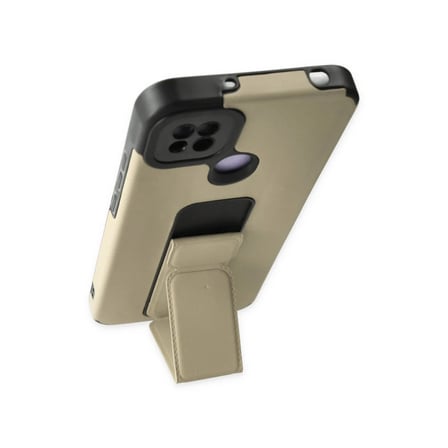 Xiaomi Redmi 9C Kılıf Mega Standlı Silikon - Gold