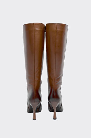 Kalem Topuklu Hakiki Deri Kadın Çizme