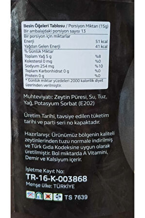 NOGAY SİYAH ZEYTİN EZMESİ DOĞAL BURSA GEMLİK ZEYTİN EZMESİ