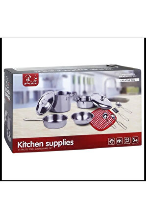 Kutulu Metal Küçük Şef Mutfak Oyuncak Seti Küçük Aşçı Fenomen Oyuncak Seti