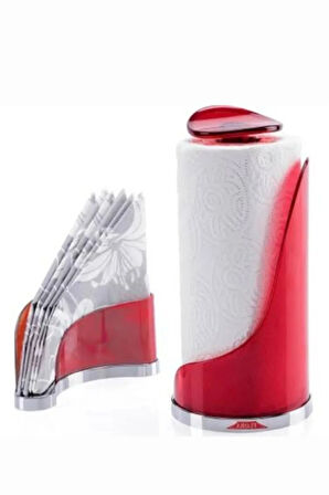 Kırmızı Flora Carmen havluluk ve peçetelik seti, şık ve kullanışlı tasarım