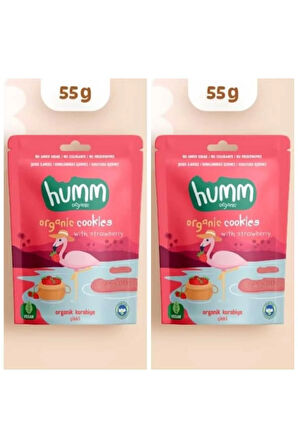 Organik Vegan Çilekli Kurabiye Atıştırmalık Paketi - 2 adet* 55 g