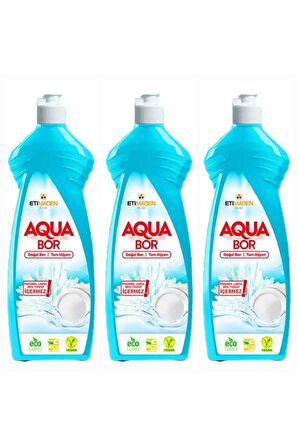 AQUABOR DOĞAL MİNERALLİ ELDE BULAŞIK DETERJANI 3 ADET.