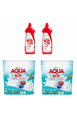 AQUABOR DOĞAL MİNERALLİ BULAŞIK MAKİNESİ 30*2 KAPSÜL + 2 ADET ELDE YIKAMA.
