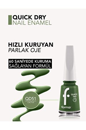 Flormar Quick Dry Hızlı Kuruyan İnce Yapılı & Parlak Bitişli Oje