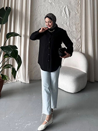 Serelina Uzun Kollu Astarsız Yazlık Gömlek TNS-4142