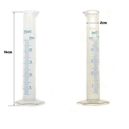 25ml ml Uzun Form Silindir Plastik Polipropilen Mezür Kabartma