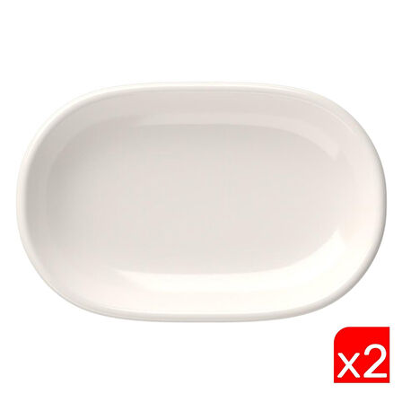 Tabak Evi Porselen Magnus Oval Kayık Tabak 23x15x3cm 2 Lİ