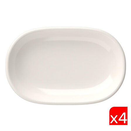 Tabak Evi Porselen Magnus Oval Kayık Tabak 23x15x3cm 4 LÜ