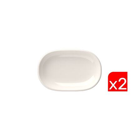 Tabak Evi Porselen Magnus Oval Kayık Tabak 13,50x8,50x2,50cm 2 Lİ