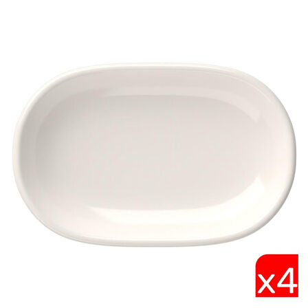 Tabak Evi Porselen Magnus Oval Kayık Tabak 27,50x17,50x3cm 4 LÜ