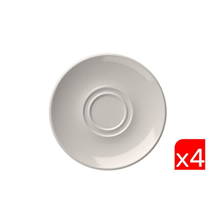 Tabak Evi Porselen Lona Fincan Tabağı 16cm Taban Çapı 4cm 4 LÜ