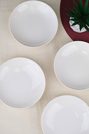 Tabak Evi Porselen Chic Çukur Tabak 19,50cm 550cc 4 LÜ