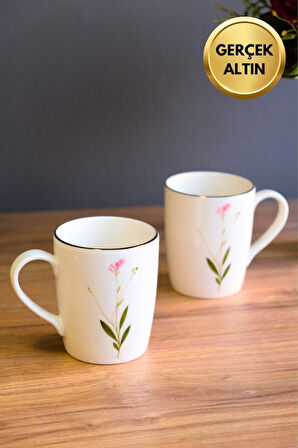 Tabak Evi Porselen Natura Çuha Kulplu Mug Kupa 9cm 220ml 2 li