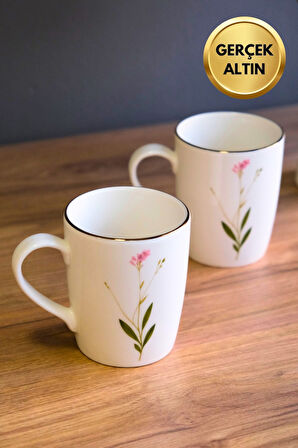 Tabak Evi Porselen Natura Çuha Kulplu Mug Kupa 9cm 220ml 2 li