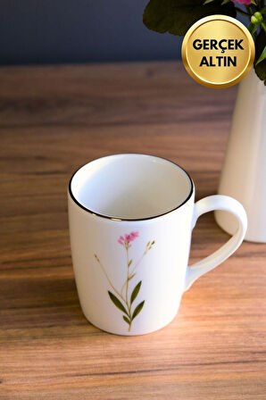 Tabak Evi Porselen Natura Çuha Kulplu Mug Kupa 9cm 220ml 4 lü