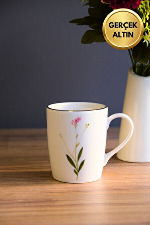 Tabak Evi Porselen Natura Çuha Kulplu Mug Kupa 9cm 220ml 6 lı