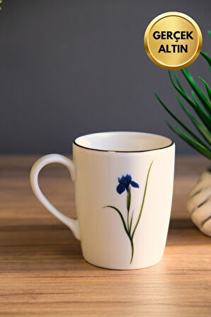 Tabak Evi Porselen Natura İris Kulplu Mug Kupa 9cm 220ml 6 lı