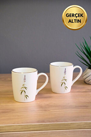 Tabak Evi Porselen Natura Salkım Kulplu Mug Kupa 9cm 220ml 2 li