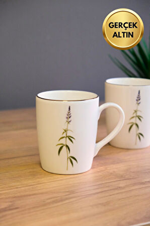 Tabak Evi Porselen Natura Salkım Kulplu Mug Kupa 9cm 220ml 2 li