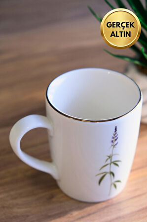 Tabak Evi Porselen Natura Salkım Kulplu Mug Kupa 9cm 220ml 4 lü