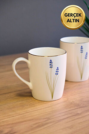 Tabak Evi Porselen Natura Lavanta Kulplu Mug Kupa 9cm 220ml 2 li