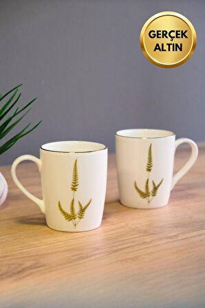 Tabak Evi Porselen Natura Marinum Kulplu Mug Kupa 9cm 220ml 2 li