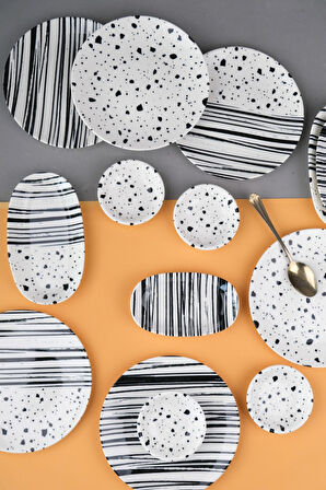 Tabak Evi Porselen Sidereal Kahvaltı ve İkram Takımı 6 Kişilik 14 Parça