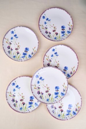 Tabak Evi Porselen Morden Pasta Tabağı Seti 19,50cm 6 Kişilik 6 Parça