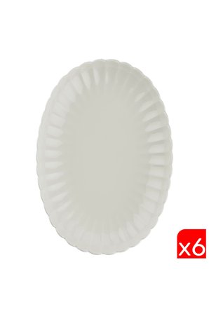 Kütahya Porselen Bone Luz Krem Kayık Tabak 24x17x3cm 6 lı BNLZF24KY00