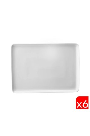 Kütahya Porselen Dikdörtgen Tabak Kırık Beyaz 18x13cm 6 lı TAN18X13DU00