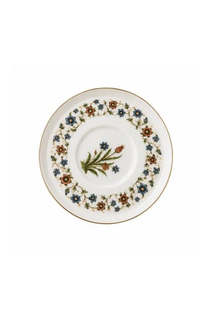 Tabak Evi Porselen Lalezar Altın Yaldızlı Çay Tabağı 12cm Taban Çapı 5cm 2 li