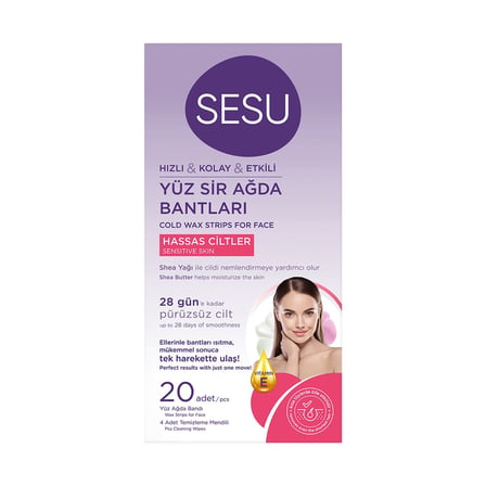 Sesu Yüz Ağda Bandı Hassas Ciltler 20'li - 6 Adet