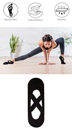 1 Adet Bayan Kaydırmaz Tabanlı Yoga Pilates Fitness Dans ve Spor Çorabı