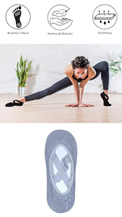 1 Adet Bayan Kaydırmaz Tabanlı Yoga Pilates Fitness Dans ve Spor Çorabı
