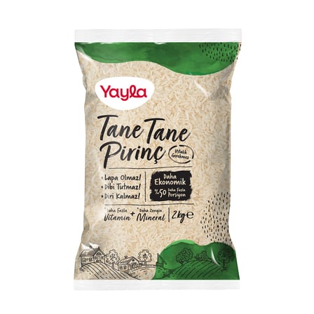 Yayla Tane Tane Pirinç 2 Kg - 3 Adet