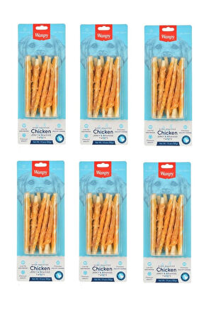 Wanpy Deri Üzerine Tavuk Sarılı Burgu Çubuk  85 Gr. X 6 Adet
