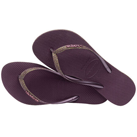 Slim Sparkle II Aubergine Kadın Terlik