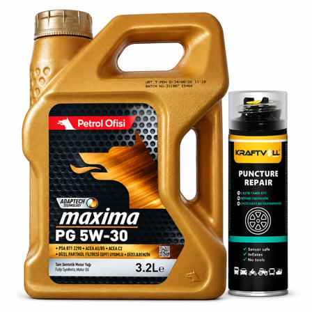 PETROL OFİSİ MAXİMA PG 5W-30 3.2 Litre + Lastik Tamir Kiti 400 ml