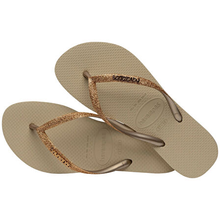 Slim Glitter Sand Grey Kadın Terlik