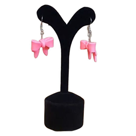 Uretti - Hatice 4962 4771 El Yapımı Polimer Kil Pembe Fiyonk Küpe