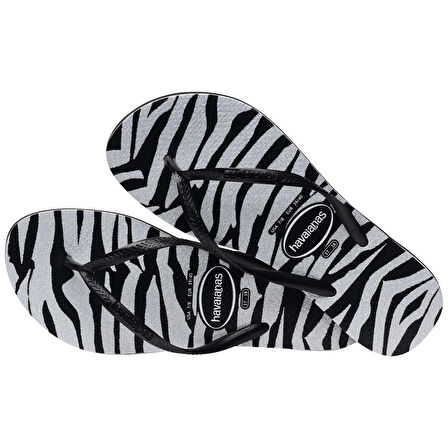 Slim Animals Glitter Black Kadın Terlik