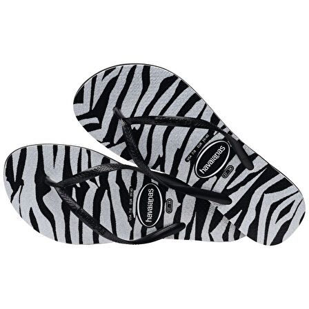 Slim Animals Glitter Black Kadın Terlik