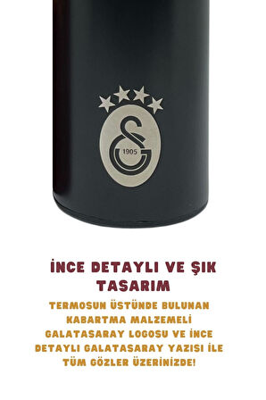 Galatasaray Orijinal Lisanslı 500ml Çift Katlı Paslanmaz Çelik Termos 8 Saat Sııcak Soğuk Kutulu