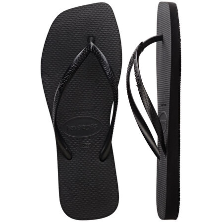 Slim Square Siyah Kadın Terlik