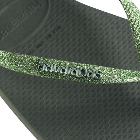 Slim Square Glitter Olive Green Kadın Terlik