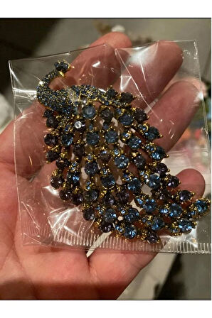 ZİRKON TAŞLI TAVUSKUŞU BROŞ