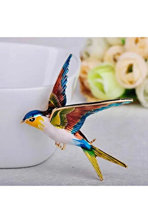 RENKLİ KIRLANGIÇ BROŞ