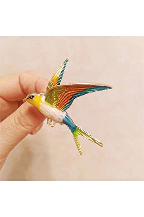 RENKLİ KIRLANGIÇ BROŞ