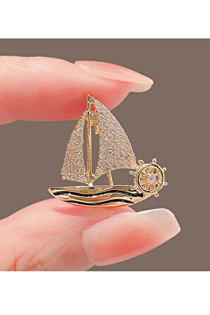 MİNİMAL YELKENLİ BROŞ